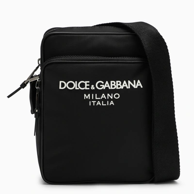 Shop Dolce & Gabbana Black Messenger Bag In Nylon