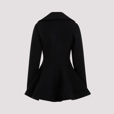Shop Alaïa Princess Wool Coat In Black