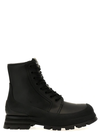 Shop Alexander Mcqueen 'wander' Ankle Boots In Black