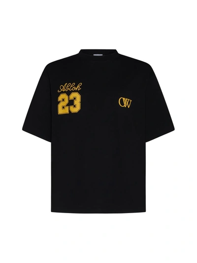Shop Off-white Off White T-shirts And Polos In Black Gold Fusion