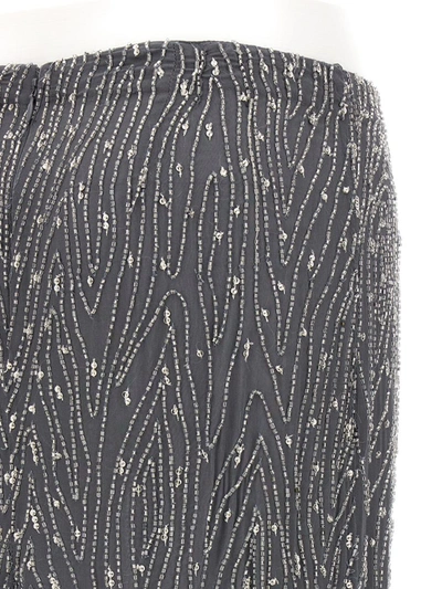 Shop P.a.r.o.s.h . Beads And Sequins Skirt In Gray