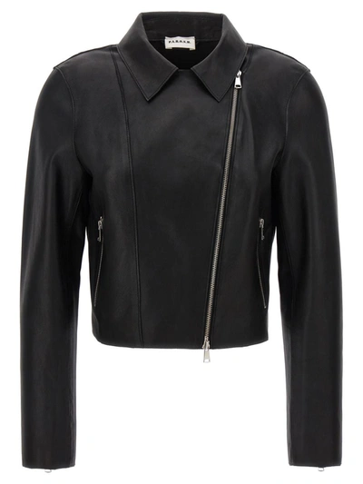 Shop P.a.r.o.s.h . Nail Leather Jacket In Black