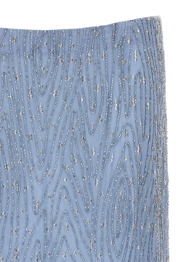 Shop P.a.r.o.s.h . Sequins And Beads Skirt In Blue