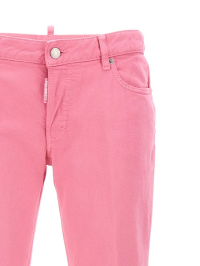 Shop Dsquared2 'medium Waist Flare' Jeans In Pink