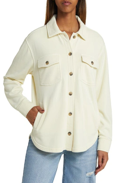 Shop Thread & Supply Longline Sweatshirt Knit Shacket In Off White