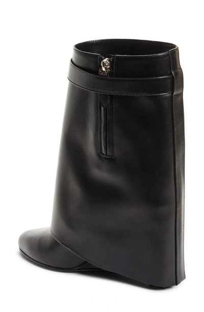 Givenchy Shark Lock 90 Leather Ankle Boots Shoes In Black