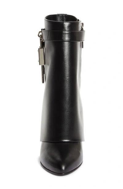 Givenchy Shark Lock 90 Leather Ankle Boots Shoes In Black