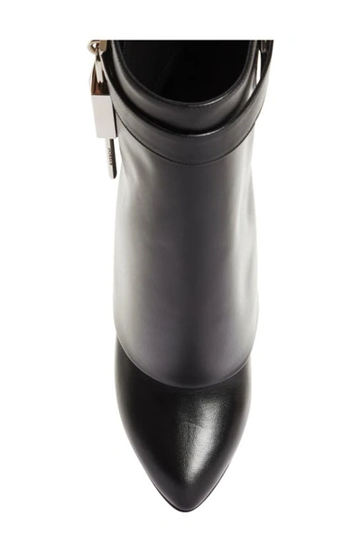 Givenchy Shark Lock 90 Leather Ankle Boots Shoes In Black