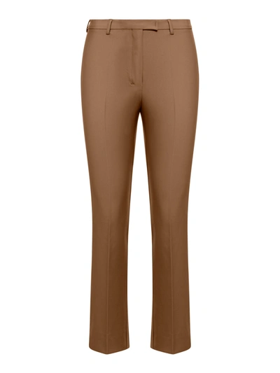 Shop 's Max Mara Cotton And Viscose Trousers In Brown