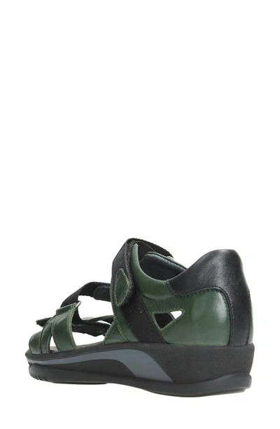 Shop Wolky Desh Sandal In Green Savana Leather