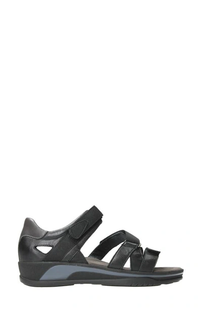 Shop Wolky Desh Sandal In Black Savana Leather