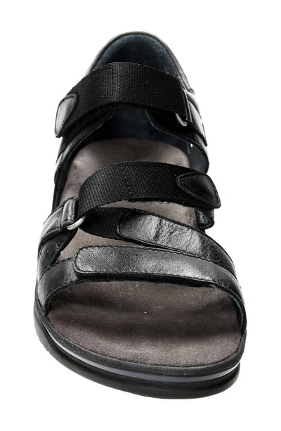 Shop Wolky Desh Sandal In Black Savana Leather