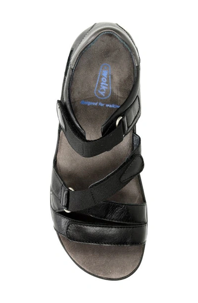 Wolky Desh Sandal In Black Savana Leather