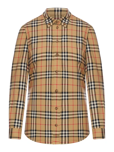 Shop Burberry Lapwing Shirt In Nude & Neutrals