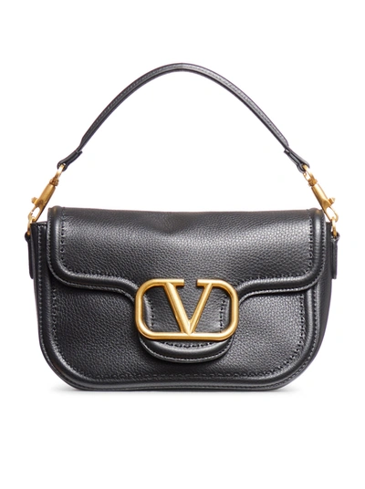 Shop Valentino Small Rockstud23 Shoulder Bag In Smooth Calfskin In Black