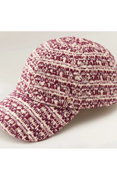 Helen Kaminski Charlette Bouclé Baseball Cap In Cranberry