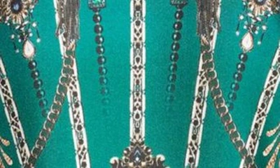 Shop Camilla Venice Veil Print Crystal Embellished Long Sleeve Silk Minidress In A Venice Veil