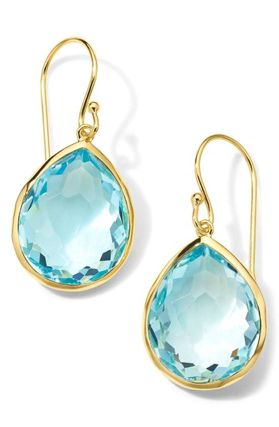 Shop Ippolita Medium Rock Candy Teardrop Earrings In Blue/ Gold