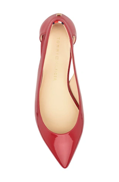 Tommy Hilfiger Velahi Pointed Toe Flat In Medium Red