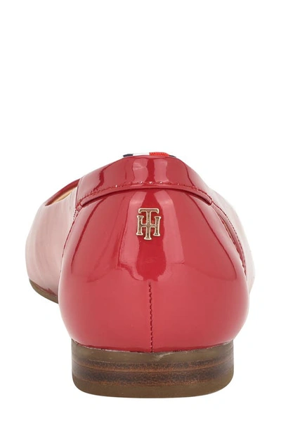 Tommy Hilfiger Velahi Pointed Toe Flat In Medium Red
