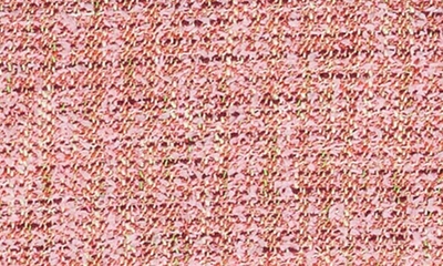 St John Georgette-trim Eyelash Fringe Tweed Sleeveless Dress In Petal Pink/ Cranberry Multi