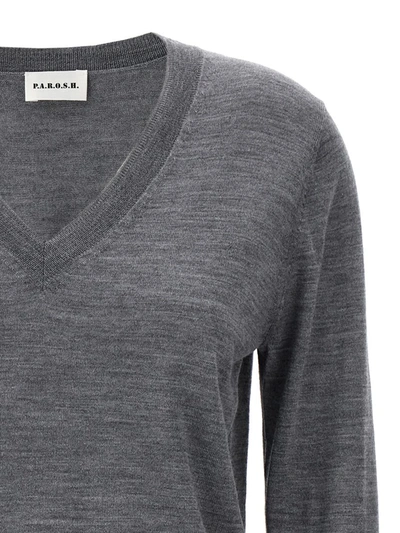 Shop P.a.r.o.s.h . V-neck Sweater In Gray