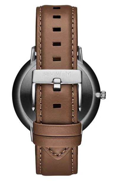 Shop Mvmt Legacy Slim Leather Strap Watch, 42mm In Brown