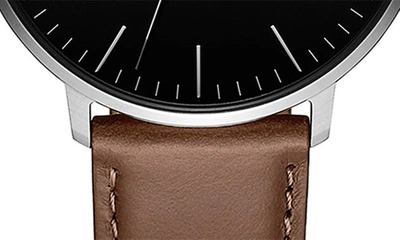 Shop Mvmt Legacy Slim Leather Strap Watch, 42mm In Brown