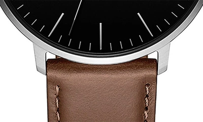 Mvmt Legacy Slim Leather Strap Watch, 42mm In Brown
