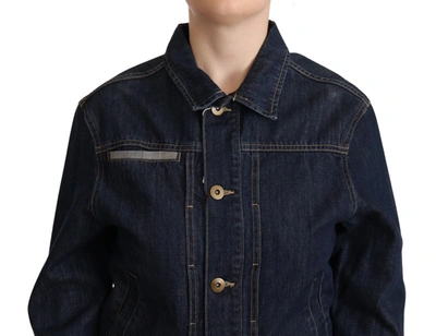 Shop Master Coat Dark Blue Button Down Long Sleeves Denim Women's Jacket