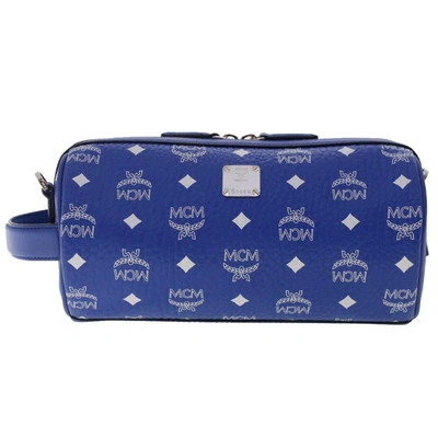 Shop Mcm Blue Leather Shoulder Bag ()