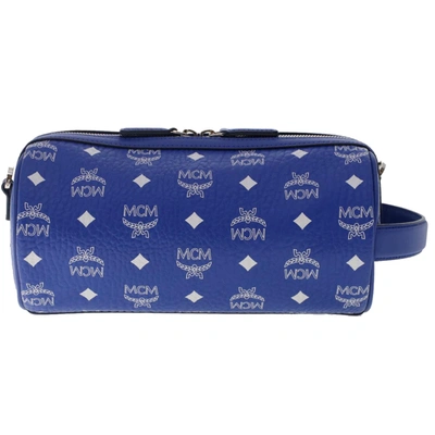 Shop Mcm Blue Leather Shoulder Bag ()