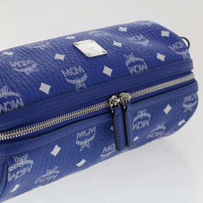 Shop Mcm Blue Leather Shoulder Bag ()