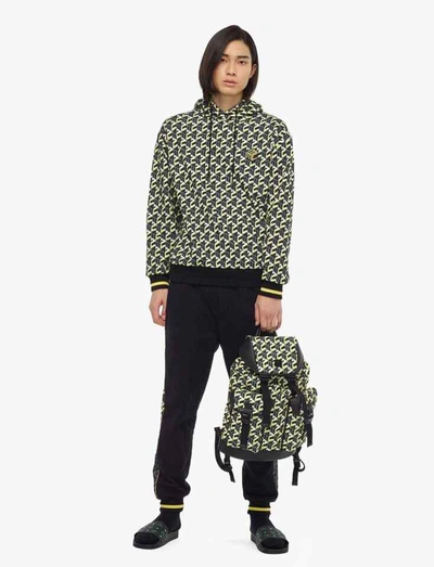Shop Mcm Brandenburg Yellow/black Cubic Monogram Unisex Nylon Backpack In Multicolor