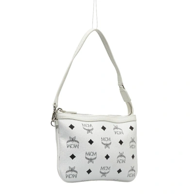 Shop Mcm Visetos White Leather Clutch Bag ()