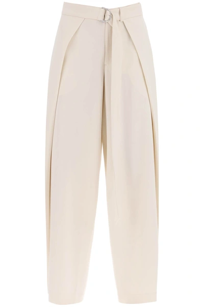 Shop Ami Alexandre Mattiussi Ami Paris Wide Fit Pants With Floating Panels In White