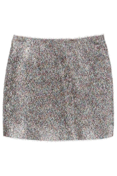Shop Blazé Milano Lurex Mini Skirt In Metallic