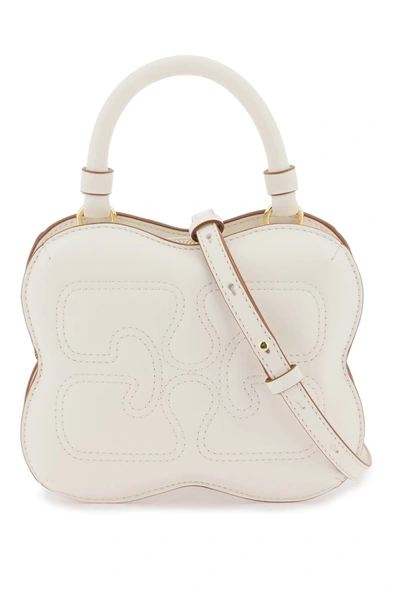 Shop Ganni Butterfly Handbag In White