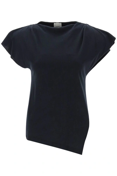 Shop Isabel Marant 'sebani' T-shirt With Structured Shoulders In Black