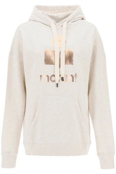 Shop Marant Etoile Isabel  Mansel Sweatshirt With Metallic Logo In Grey