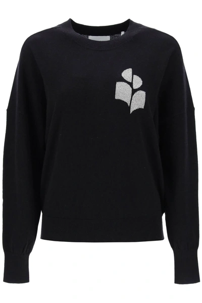 Shop Marant Etoile Isabel  Marisans Sweater With Lurex Logo Intarsia In Mixed Colours