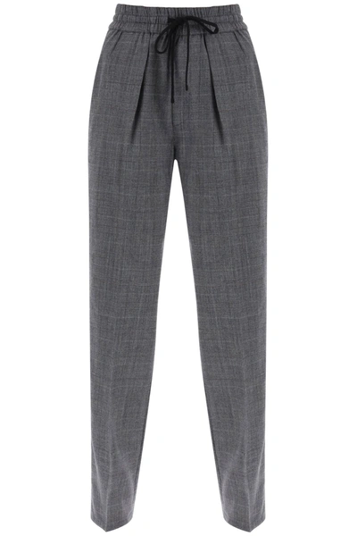 Shop Marant Etoile Isabel  Priska Pants In Prince Of Wales In Grey