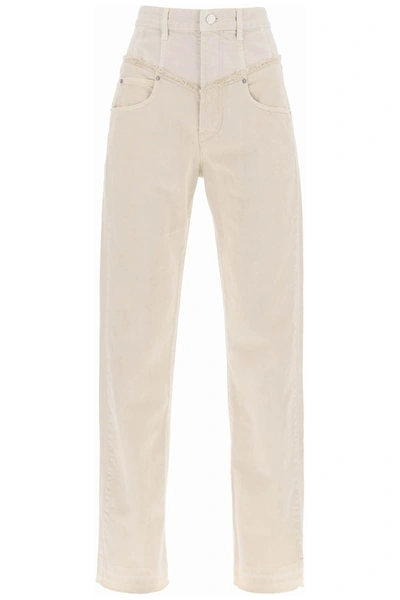 Shop Isabel Marant Noemie Loose Jeans In Two-tone Denim In Mixed Colours