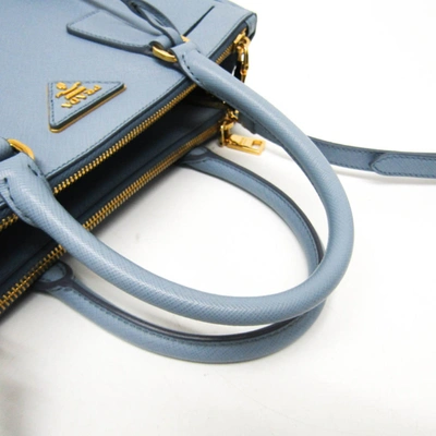 Shop Prada Galleria Blue Leather Shoulder Bag ()