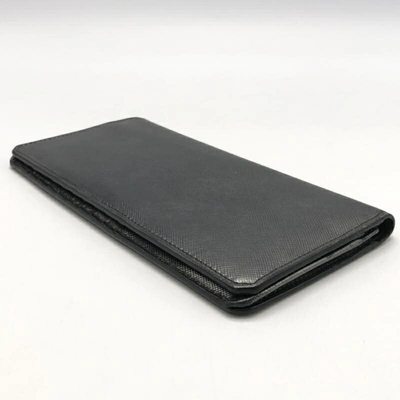 Shop Prada Saffiano Black Leather Wallet  ()