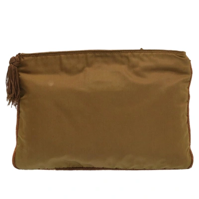 Shop Prada Tessuto Khaki Synthetic Clutch Bag ()