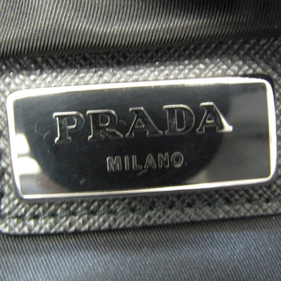 Shop Prada Vela Black Synthetic Shoulder Bag ()