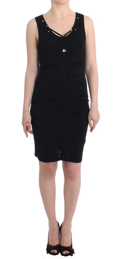 Shop Roccobarocco Elegant Black Sheath Knee-length Women's Dress
