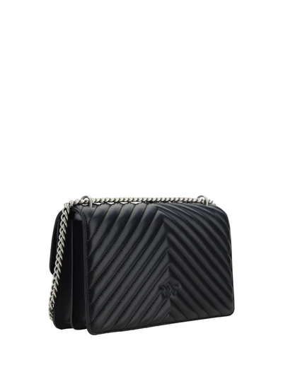 Shop Pinko Shoulder Bags In Nero-old Silver