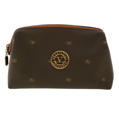 Shop Valentino Garavani Brown Leather Clutch Bag ()